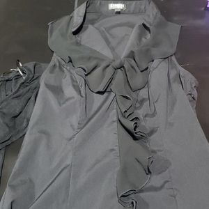 Sleeveless black ruffle blouse bundle